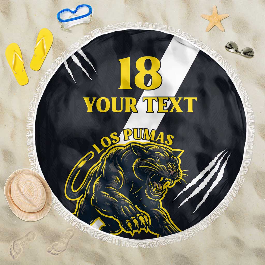 Custom Argentina Rugby Beach Blanket Pumas Mascot - Wonder Print Shop