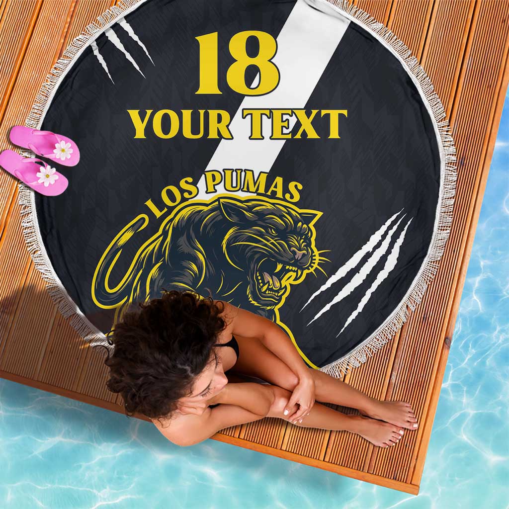 Custom Argentina Rugby Beach Blanket Pumas Mascot - Wonder Print Shop