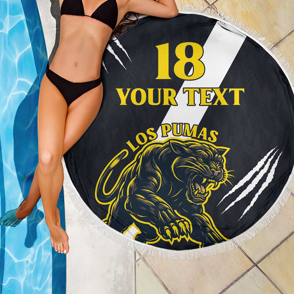 Custom Argentina Rugby Beach Blanket Pumas Mascot - Wonder Print Shop