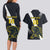 Custom Argentina Rugby Couples Matching Long Sleeve Bodycon Dress and Hawaiian Shirt Pumas Mascot - Wonder Print Shop