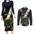 Custom Argentina Rugby Couples Matching Long Sleeve Bodycon Dress and Long Sleeve Button Shirt Pumas Mascot - Wonder Print Shop