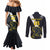 Custom Argentina Rugby Couples Matching Mermaid Dress and Long Sleeve Button Shirt Pumas Mascot - Wonder Print Shop