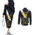 Custom Argentina Rugby Couples Matching Off The Shoulder Long Sleeve Dress and Long Sleeve Button Shirt Pumas Mascot - Wonder Print Shop