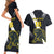 Custom Argentina Rugby Couples Matching Short Sleeve Bodycon Dress and Hawaiian Shirt Pumas Mascot - Wonder Print Shop