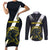 Custom Argentina Rugby Couples Matching Short Sleeve Bodycon Dress and Long Sleeve Button Shirt Pumas Mascot - Wonder Print Shop