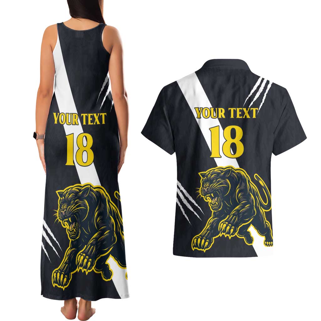 Custom Argentina Rugby Couples Matching Tank Maxi Dress and Hawaiian Shirt Pumas Mascot - Wonder Print Shop