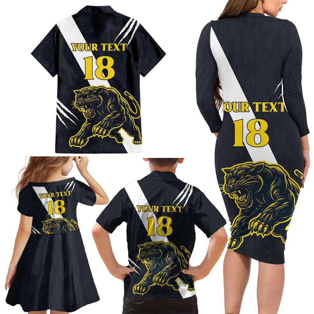 Custom Argentina Rugby Family Matching Long Sleeve Bodycon Dress and Hawaiian Shirt Pumas Mascot - Wonder Print Shop