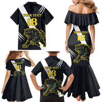 Custom Argentina Rugby Family Matching Mermaid Dress and Hawaiian Shirt Pumas Mascot - Wonder Print Shop