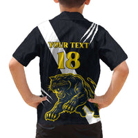 Custom Argentina Rugby Family Matching Off The Shoulder Long Sleeve Dress and Hawaiian Shirt Pumas Mascot - Wonder Print Shop