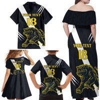 Custom Argentina Rugby Family Matching Off Shoulder Maxi Dress and Hawaiian Shirt Pumas Mascot - Wonder Print Shop