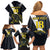 Custom Argentina Rugby Family Matching Off Shoulder Short Dress and Hawaiian Shirt Pumas Mascot - Wonder Print Shop