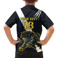 Custom Argentina Rugby Family Matching Short Sleeve Bodycon Dress and Hawaiian Shirt Pumas Mascot - Wonder Print Shop