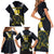 Custom Argentina Rugby Family Matching Short Sleeve Bodycon Dress and Hawaiian Shirt Pumas Mascot - Wonder Print Shop