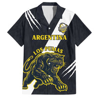 Custom Argentina Rugby Family Matching Short Sleeve Bodycon Dress and Hawaiian Shirt Pumas Mascot - Wonder Print Shop