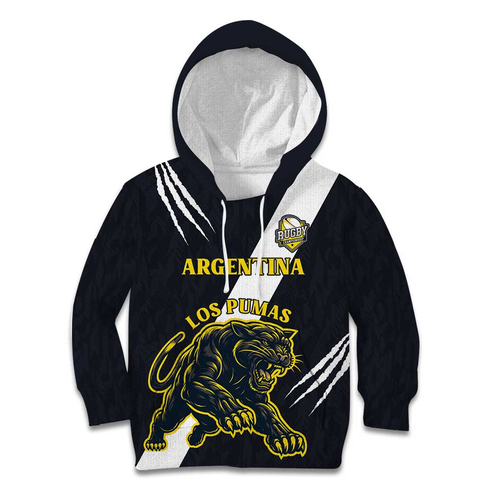 Custom Argentina Rugby Kid Hoodie Pumas Mascot - Wonder Print Shop
