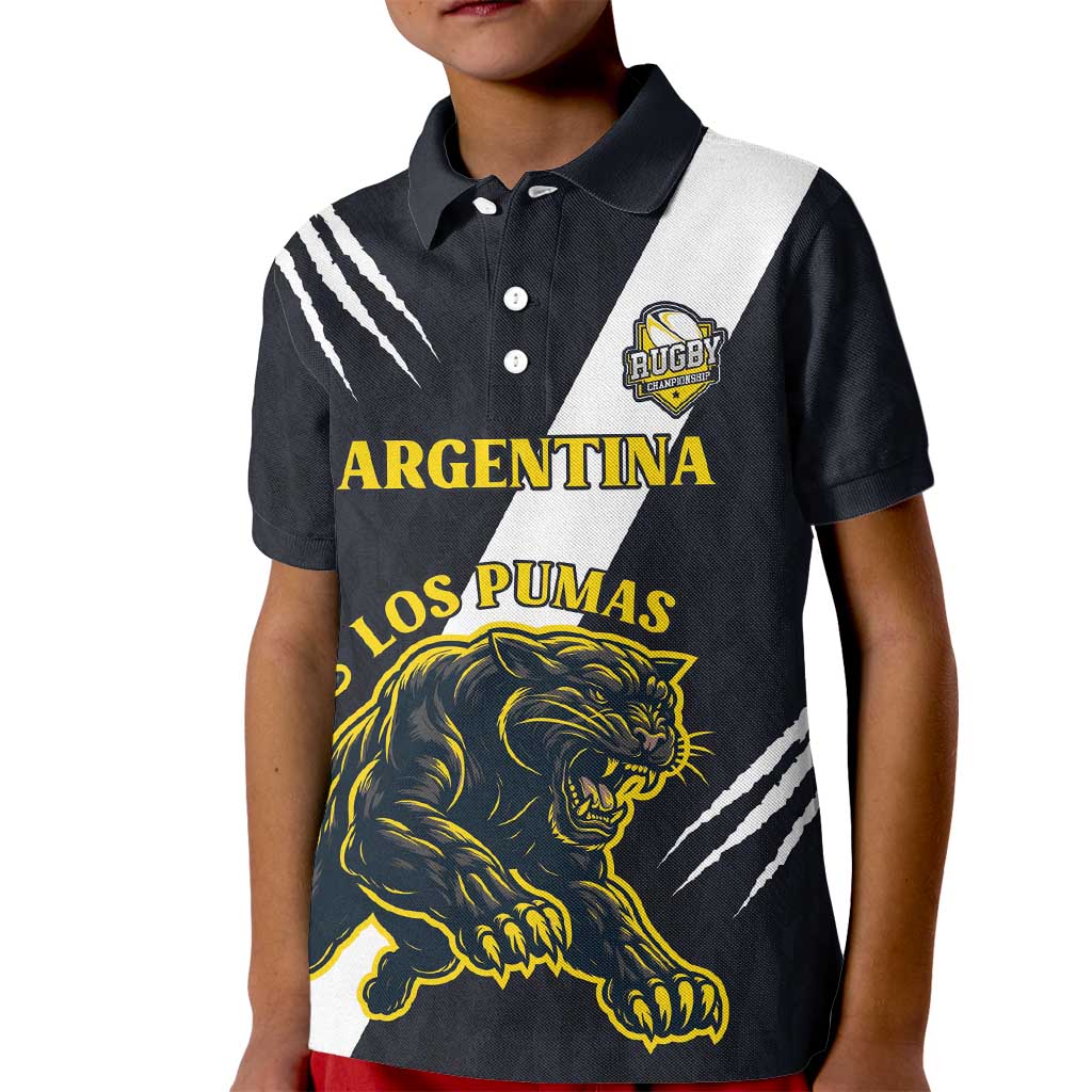 Custom Argentina Rugby Kid Polo Shirt Pumas Mascot - Wonder Print Shop