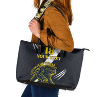 Custom Argentina Rugby Leather Tote Bag Pumas Mascot - Wonder Print Shop