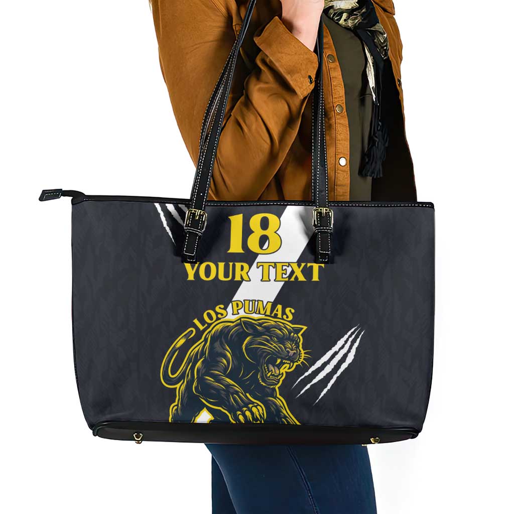 Custom Argentina Rugby Leather Tote Bag Pumas Mascot - Wonder Print Shop