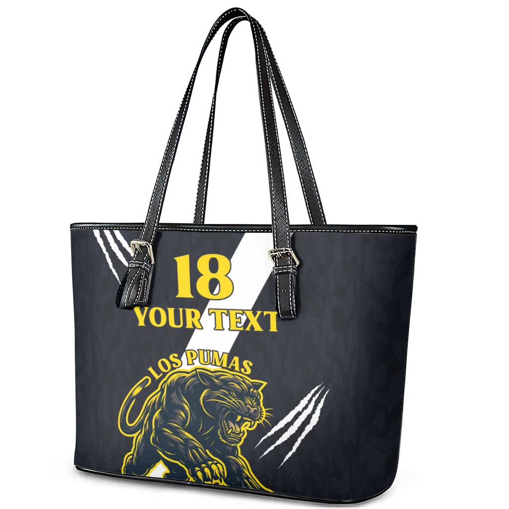 Custom Argentina Rugby Leather Tote Bag Pumas Mascot - Wonder Print Shop