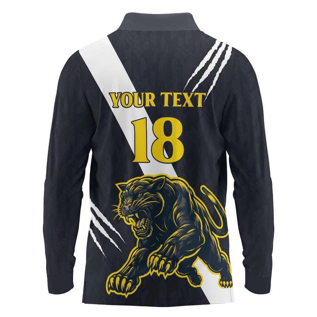 Custom Argentina Rugby Long Sleeve Polo Shirt Pumas Mascot - Wonder Print Shop