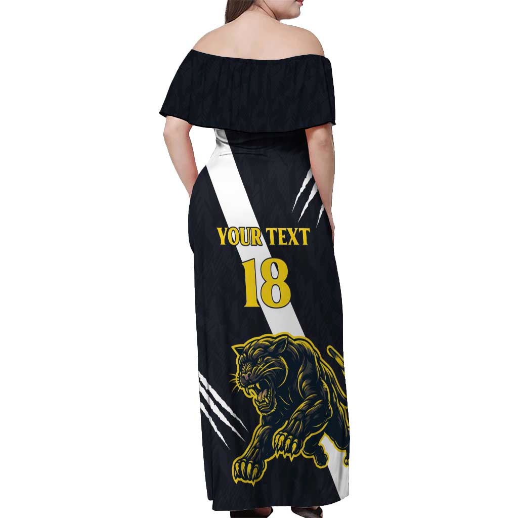 Custom Argentina Rugby Off Shoulder Maxi Dress Pumas Mascot - Wonder Print Shop