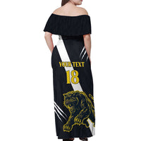 Custom Argentina Rugby Off Shoulder Maxi Dress Pumas Mascot - Wonder Print Shop