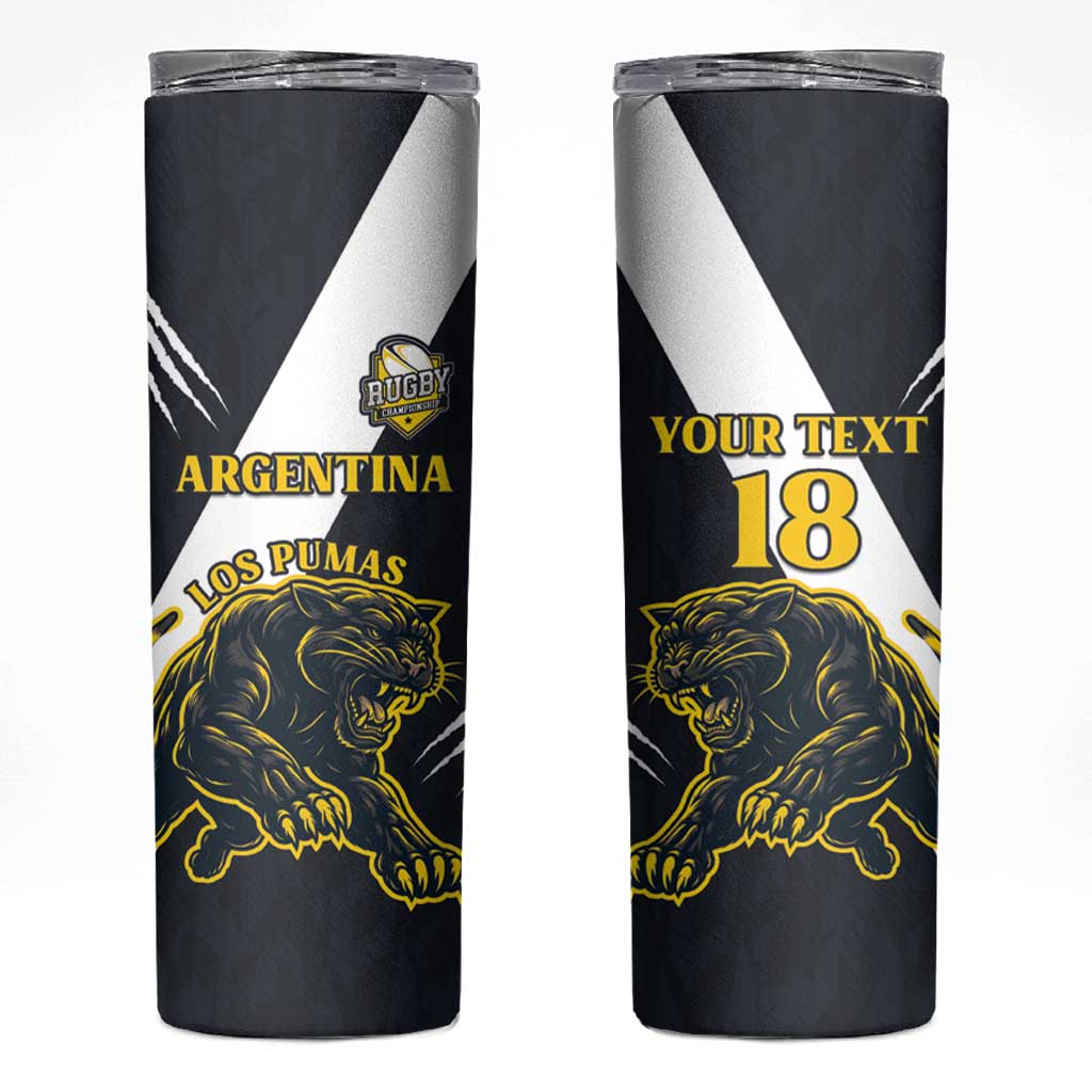 Custom Argentina Rugby Skinny Tumbler Pumas Mascot - Wonder Print Shop