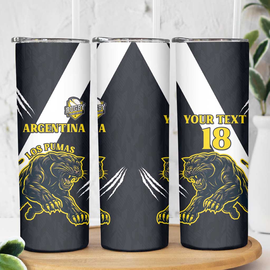 Custom Argentina Rugby Skinny Tumbler Pumas Mascot - Wonder Print Shop