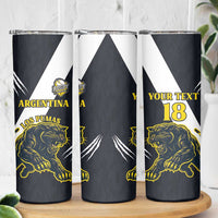 Custom Argentina Rugby Skinny Tumbler Pumas Mascot - Wonder Print Shop