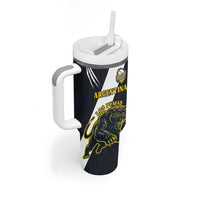 Custom Argentina Rugby Tumbler With Handle Pumas Mascot - Wonder Print Shop