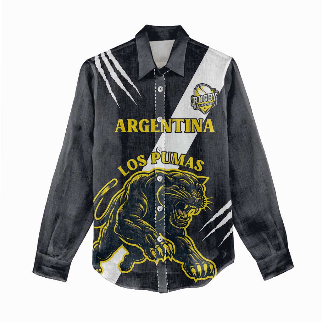 Custom Argentina Rugby Women Casual Shirt Pumas Mascot - Wonder Print Shop