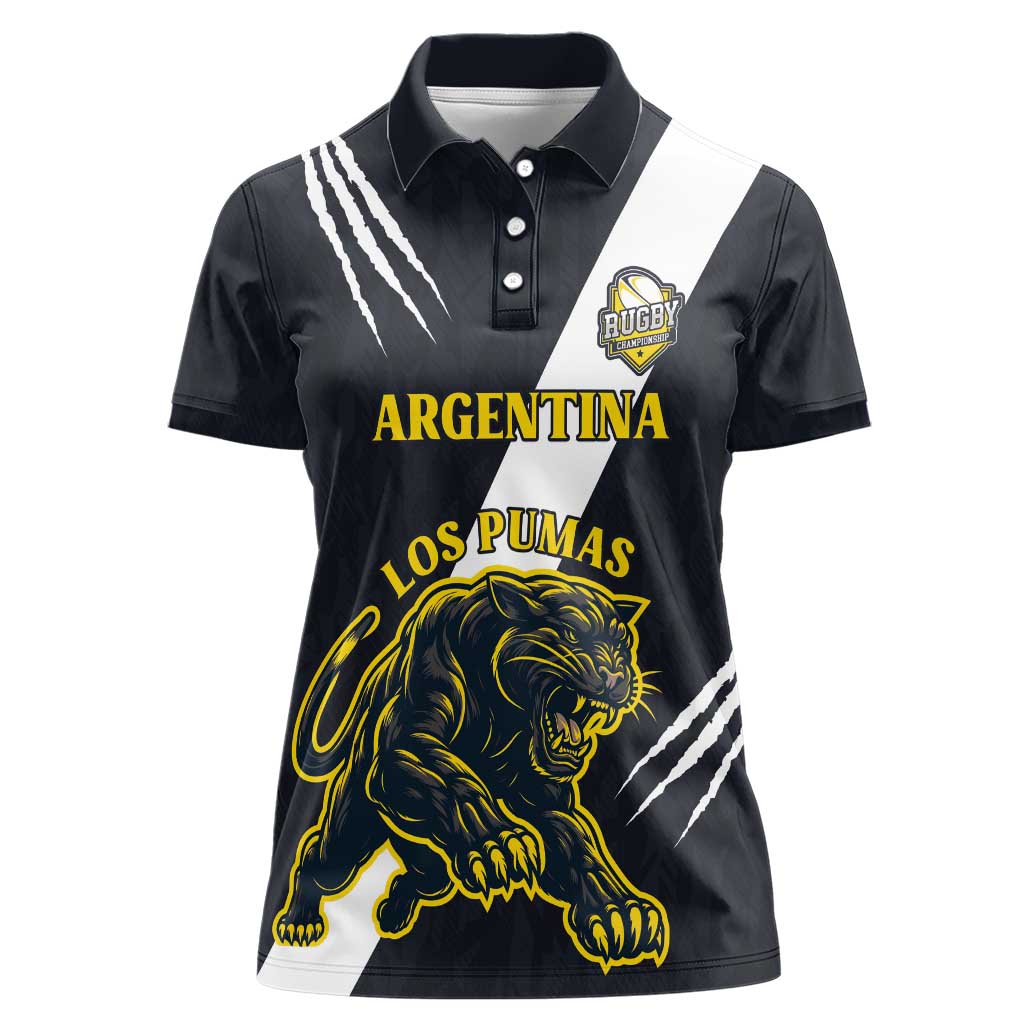 Custom Argentina Rugby Women Polo Shirt Pumas Mascot - Wonder Print Shop