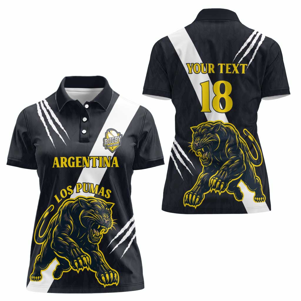 Custom Argentina Rugby Women Polo Shirt Pumas Mascot - Wonder Print Shop