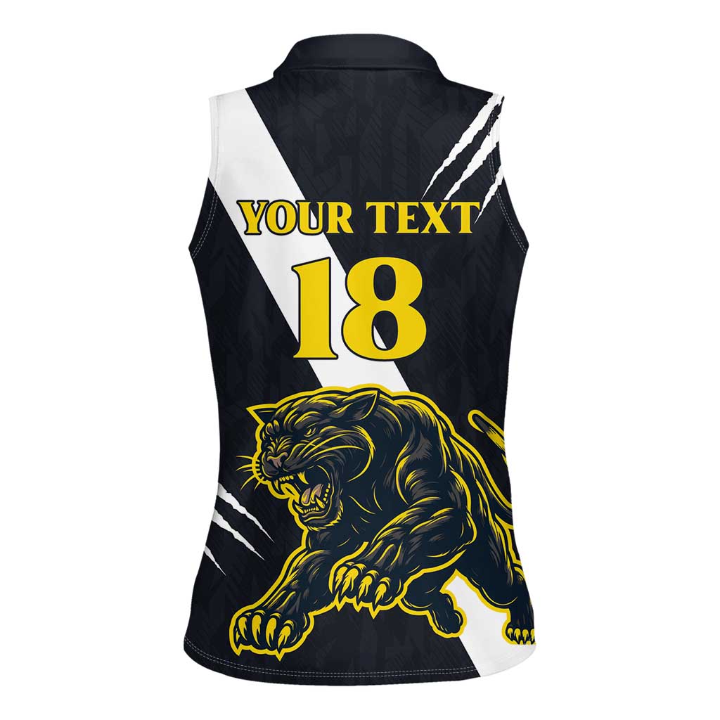 Custom Argentina Rugby Women Sleeveless Polo Shirt Pumas Mascot - Wonder Print Shop