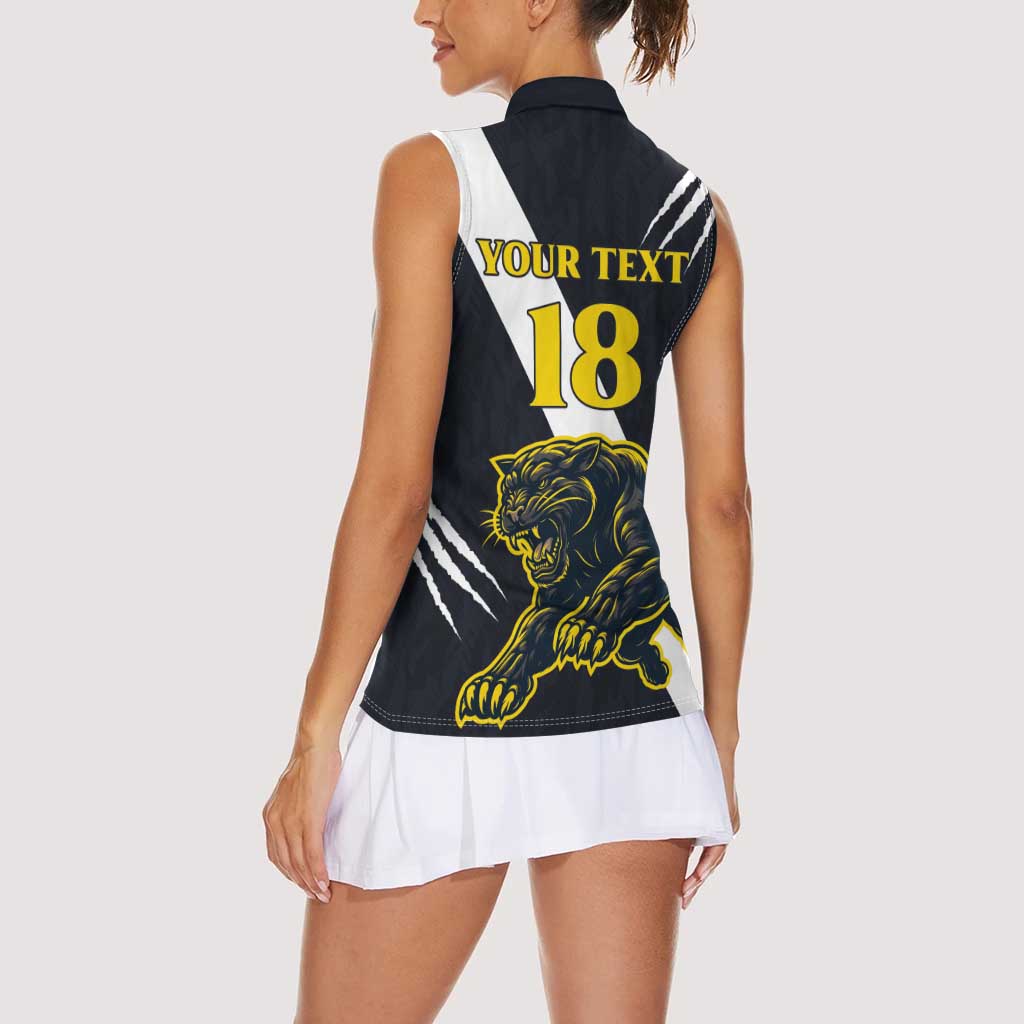 Custom Argentina Rugby Women Sleeveless Polo Shirt Pumas Mascot - Wonder Print Shop
