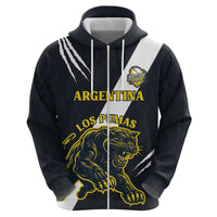 Custom Argentina Rugby Zip Hoodie Pumas Mascot - Wonder Print Shop
