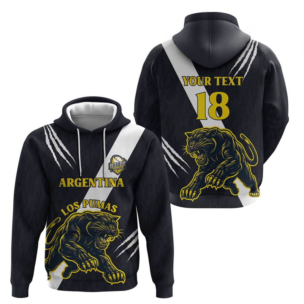 Custom Argentina Rugby Zip Hoodie Pumas Mascot - Wonder Print Shop
