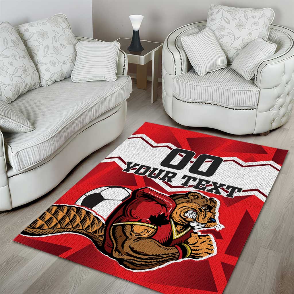 Custom Canada Football Area Rug Beavers Mascot - Wonder Print Shop