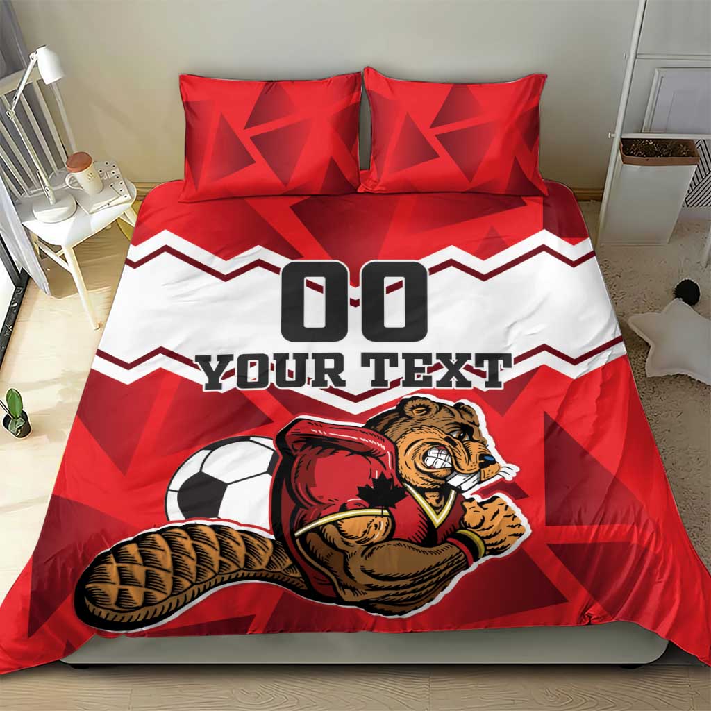 Custom Canada Football Bedding Set Beavers Mascot - Wonder Print Shop