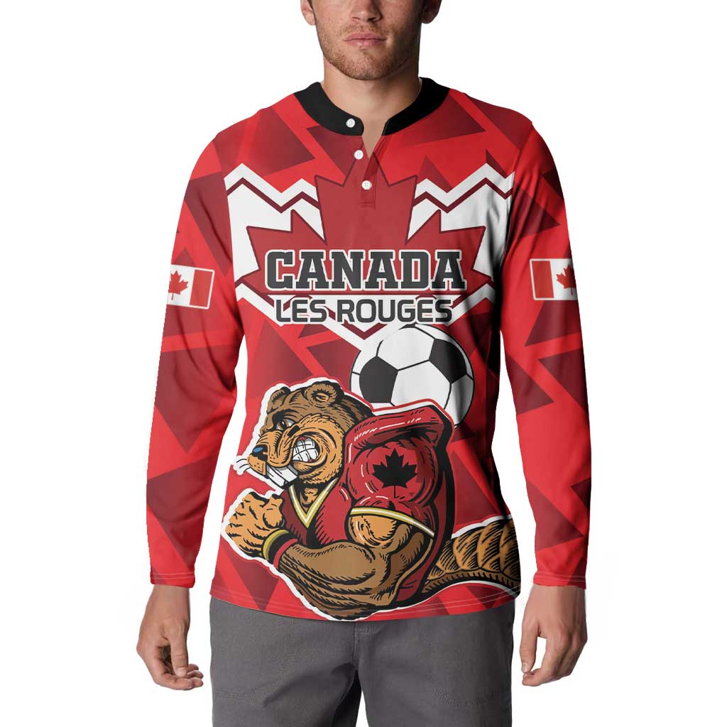 Custom Canada Football Button Sweatshirt Beavers Mascot - Wonder Print Shop