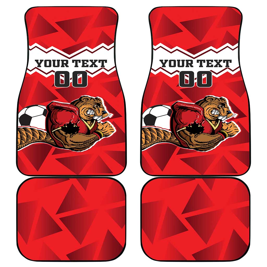 Custom Canada Football Car Mats Beavers Mascot - Wonder Print Shop