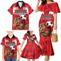 Custom Canada Football Family Matching Mermaid Dress and Hawaiian Shirt Beavers Mascot - Wonder Print Shop