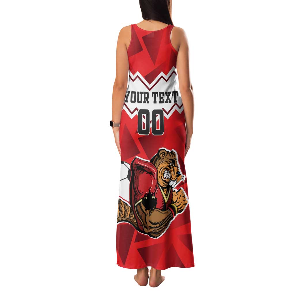 Custom Canada Football Family Matching Tank Maxi Dress and Hawaiian Shirt Beavers Mascot - Wonder Print Shop