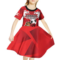 Custom Canada Football Kid Short Sleeve Dress Beavers Mascot - Wonder Print Shop