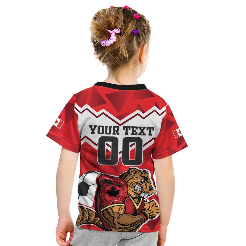 Custom Canada Football Kid T Shirt Beavers Mascot - Wonder Print Shop