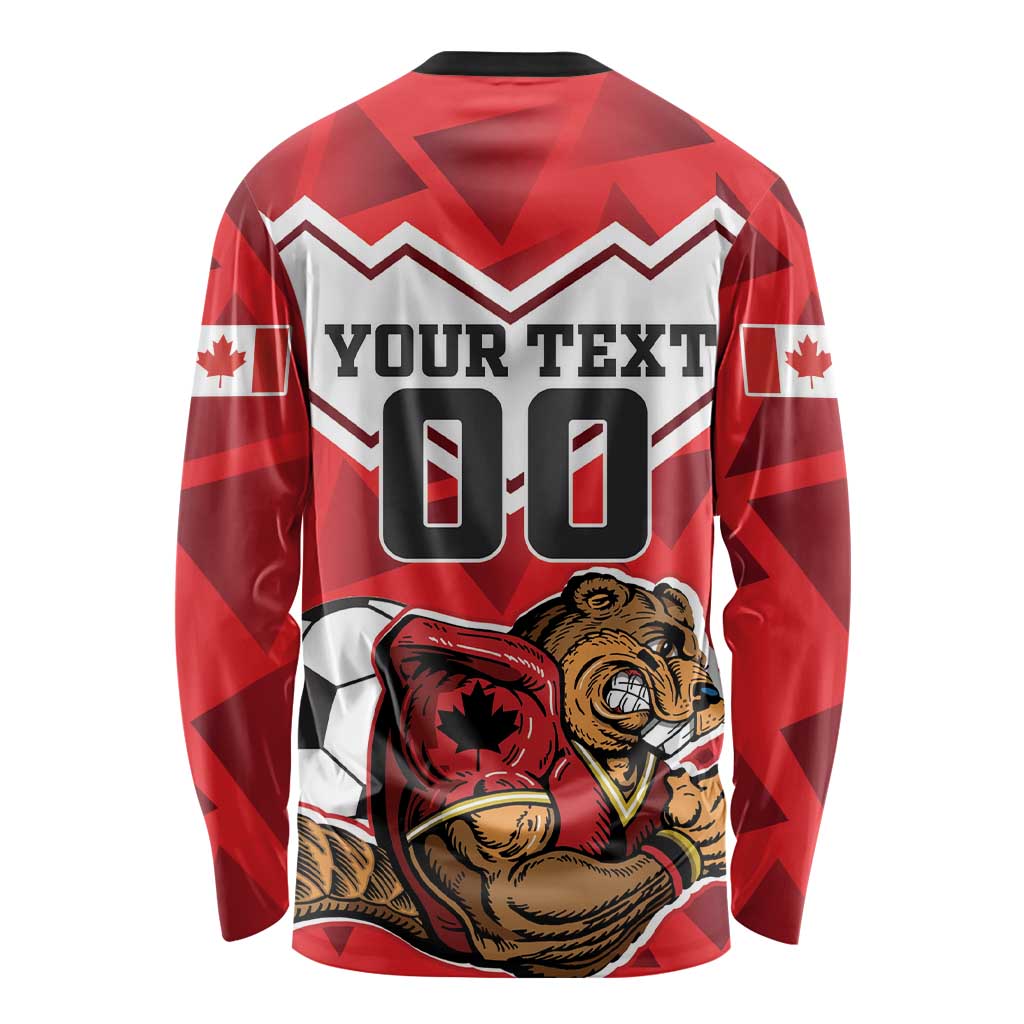 Custom Canada Football Long Sleeve Shirt Beavers Mascot - Wonder Print Shop