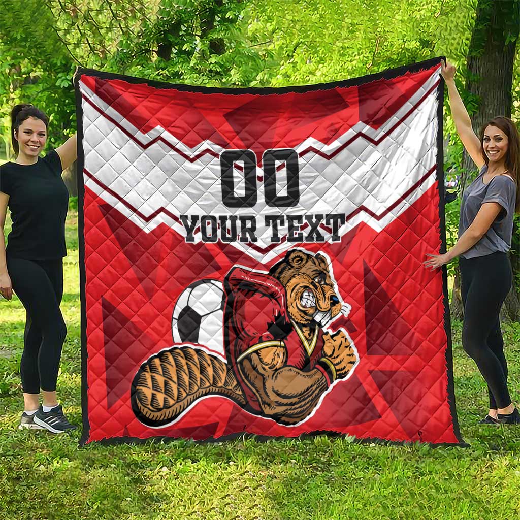 Custom Canada Football Quilt Beavers Mascot - Wonder Print Shop