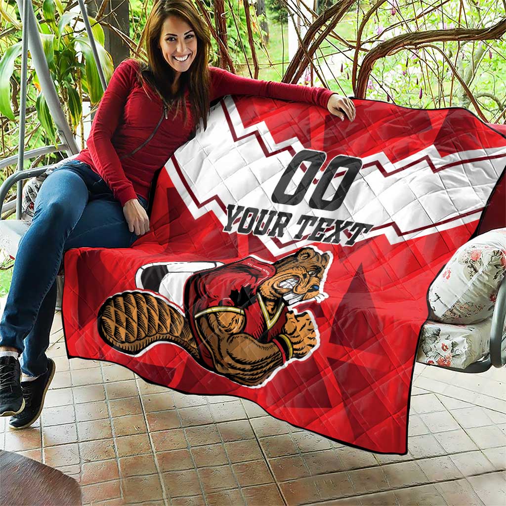 Custom Canada Football Quilt Beavers Mascot - Wonder Print Shop