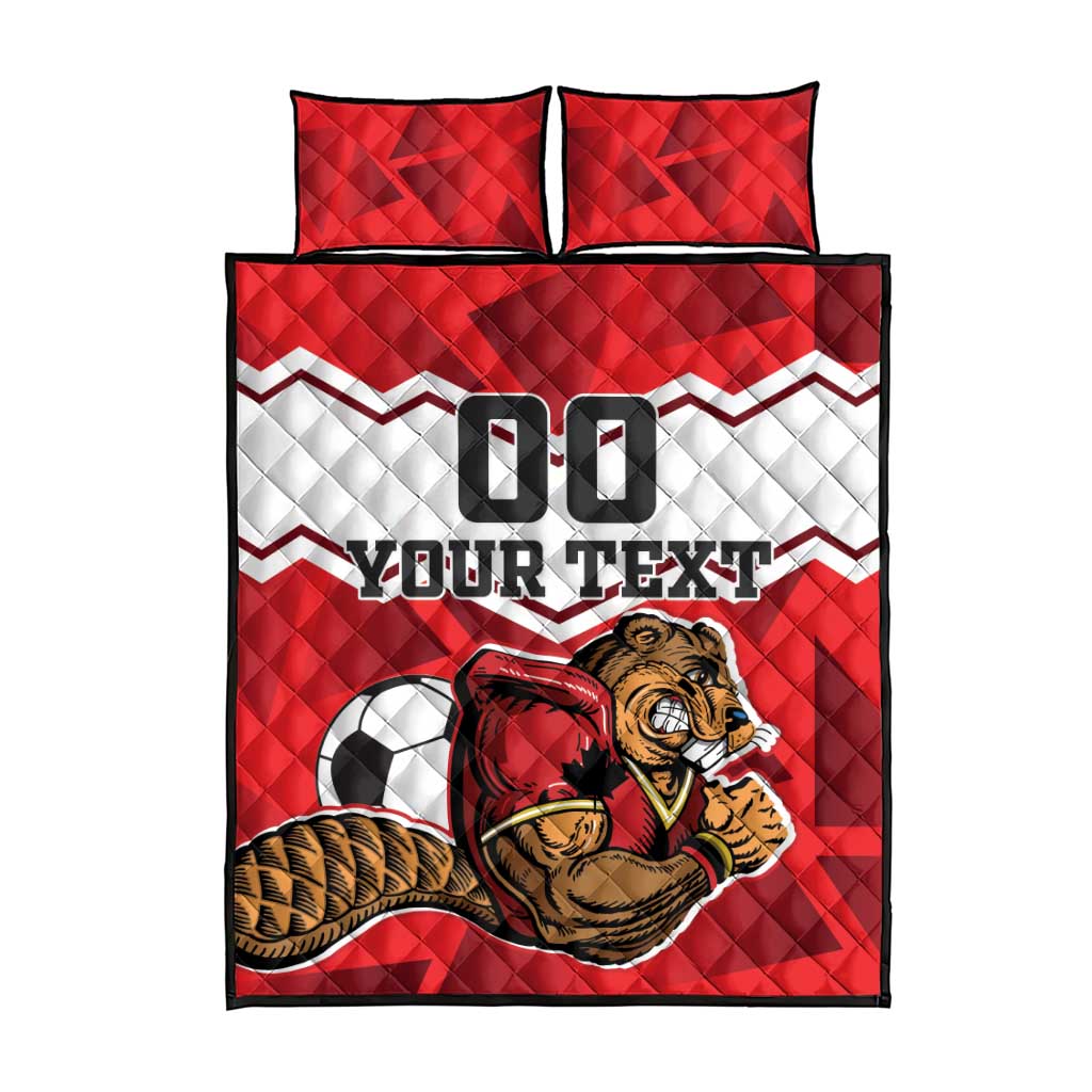Custom Canada Football Quilt Bed Set Beavers Mascot - Wonder Print Shop