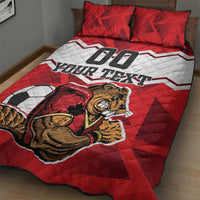 Custom Canada Football Quilt Bed Set Beavers Mascot - Wonder Print Shop